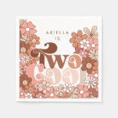 Serviette En Papier Retro Super deux filles Cool 2e anniversaire (Devant)