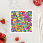 Serviette En Papier Retro Super FUN 60's Sixties Love Birthday Party (En situation)