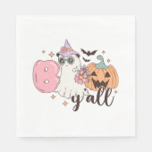 Serviette En Papier Retro Super Halloween Éffrayant Boo Y’all (Devant)