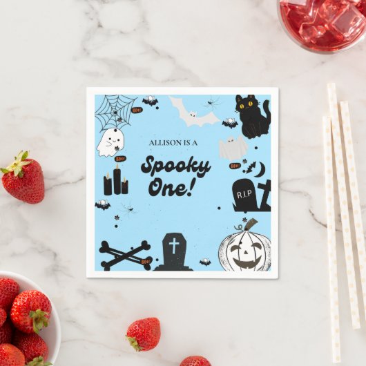 Serviette En Papier Retro Super Halloween éffrayant un premier anniver (En situation)