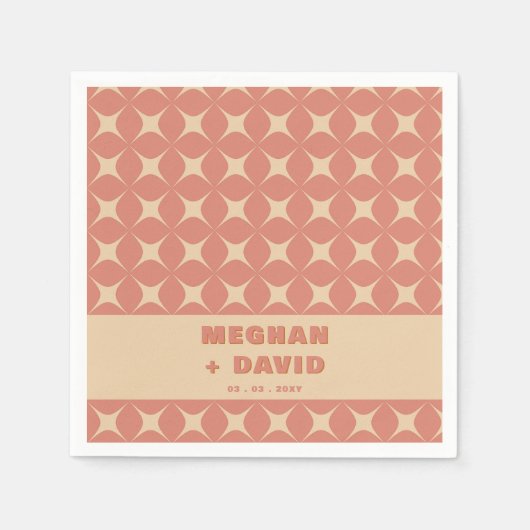 Serviette En Papier Rétro Super les années 70 Motif Boho Terracotta Ma (Devant)