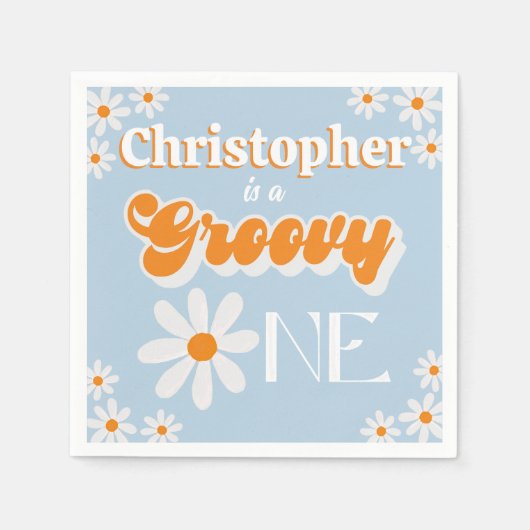 Serviette En Papier Retro Super One Boys 1er Anniversaire (Devant)