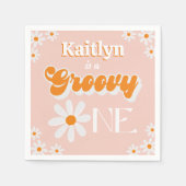 Serviette En Papier Retro Super One Girls 1er anniversaire (Devant)