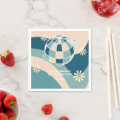 Serviette En Papier Retro Super Wave Disco Ball Daisy Green Anniversai (En situation)
