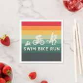 Serviette En Papier Retro Swim Bike Run Triathlon Icon Series (En situation)