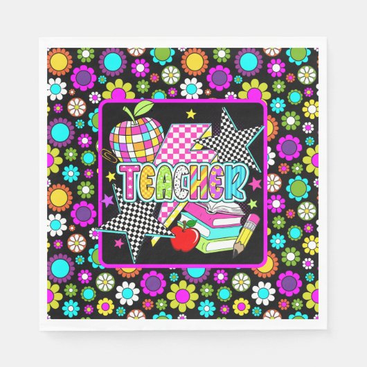 Serviette En Papier Retro Teacher Paper Dinner Napkins (Devant)