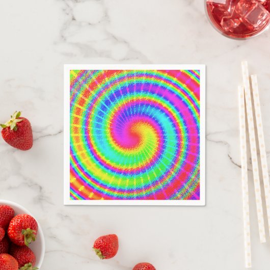 Serviette En Papier Rétro Tie Dye Hippie (En situation)