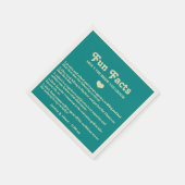 Serviette En Papier Retro Turquoise Blue Fun Facts Personnalisé (Coin)