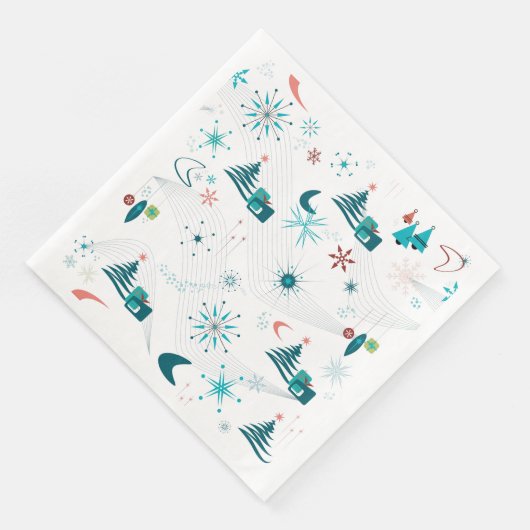 Serviette En Papier Retro Un Noël Go-Go (Coin)