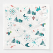 Serviette En Papier Retro Un Noël Go-Go (Devant)