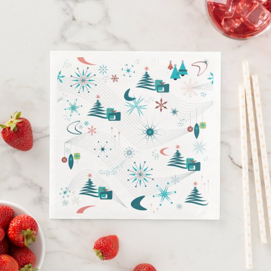 Serviette En Papier Retro Un Noël Go-Go (En situation)