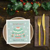 Serviette En Papier Retro Vert moche Noël Sweat Party Snowflake