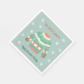 Serviette En Papier Retro Vert moche Noël Sweat Party Snowflake (Coin)