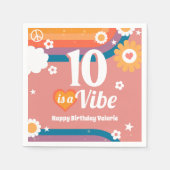 Serviette En Papier Retro Vibe 10e anniversaire (Devant)