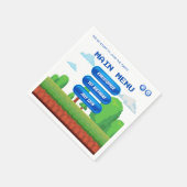 Serviette En Papier Retro Video Game Menu 1ère fête d'anniversaire (Coin)