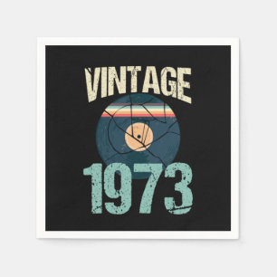 Serviette En Papier Retro Vintage 1973 47 e Anniversaire Vinyl Vin