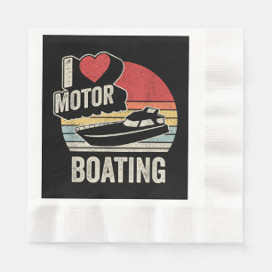 Serviette En Papier Rétro Vintage J'adore Le Pilotage De Bateau À Mote