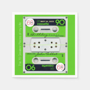 Serviette En Papier Retro W Audiotape 60e anniversaire Fête PPN