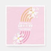 Serviette En Papier Retro Way Deux Super Daisy Flower Anniversaire ros (Devant)