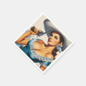 Serviette En Papier Retro Wild West Pin-up (Coin)