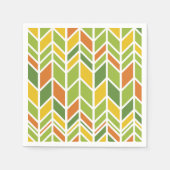 Serviette En Papier Rétro Zig-Zag Orange & Green Chevron (Devant)