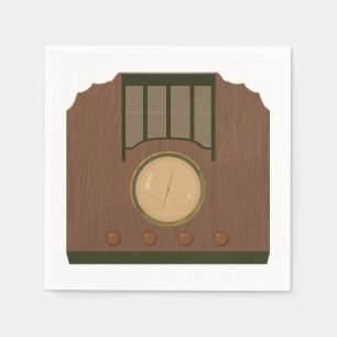 Serviette En Papier Rétros serviettes de papier par radio en bois