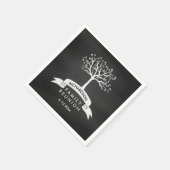 Serviette En Papier Retrouvailles familiales arborées en Chalkboard te (Coin)