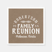 Serviette En Papier Retrouvailles familiales personnalisées rustiques (Devant)