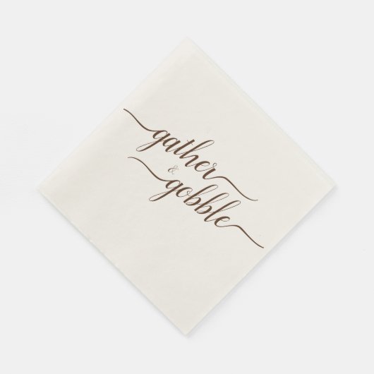 Serviette En Papier Retrouvez et Gobble Élégant Dîner Thanksgiving (Coin)