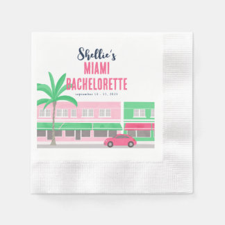 Serviette En Papier Retrouvez-moi à Miami Enterrement de vie de jeune