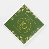 Serviette En Papier Réunion de classe de l'école Green & Gold (Coin)
