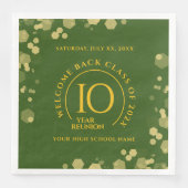 Serviette En Papier Réunion de classe de l'école Green & Gold (Devant)