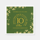 Serviette En Papier Réunion de classe de l'école Green & Gold (Devant)