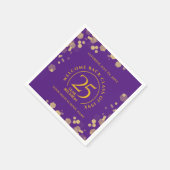 Serviette En Papier Réunion de classe de l'école supérieure Purple & G (Coin)