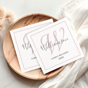 Serviette En Papier Réunion de famille chic monogramme