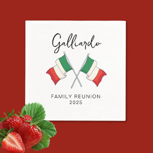 Serviette En Papier Réunion de famille du drapeau italien