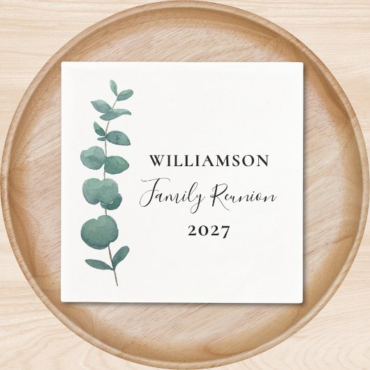 Serviette En Papier Réunion de famille Eucalyptus moderne