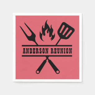 Serviette En Papier Réunion de famille Red BBQ