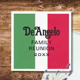 Serviette En Papier Réunion de nom de famille italien personnalisé