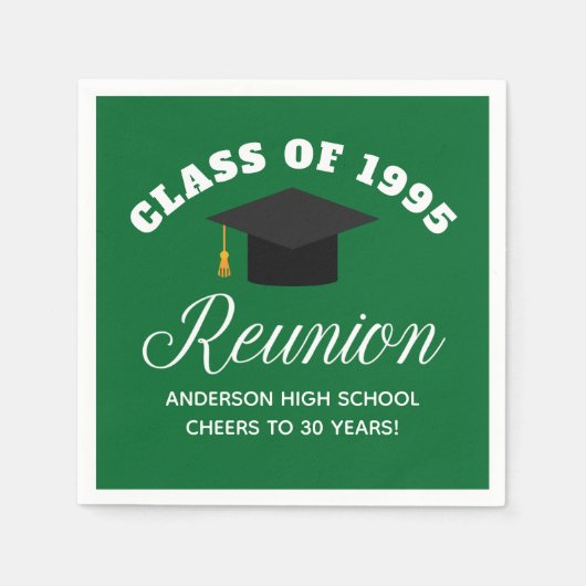 Serviette En Papier Réunion du lycée Vert Parti personnalisé (Devant)