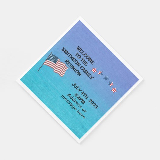 Serviette En Papier Réunion familiale Juillet 4 thème fête (Coin)