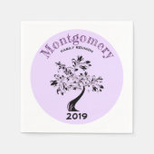Serviette En Papier Réunion familiale Moderne violet et arbre noir (Devant)
