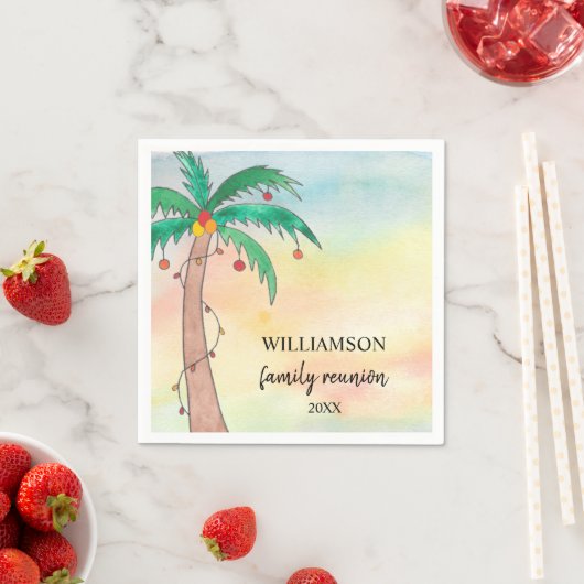 Serviette En Papier Réunion familiale Palm Tree (En situation)