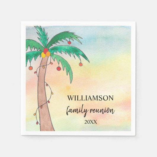 Serviette En Papier Réunion familiale Palm Tree (Devant)