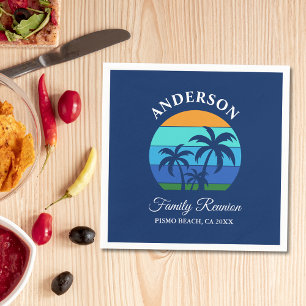 Serviette En Papier Reunion Famille Summer Beach Palm Trees Papier Ble