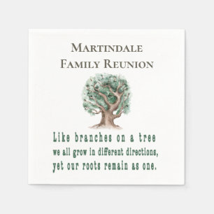 Serviette En Papier Réunion personnalisée de l'arbre généalogique