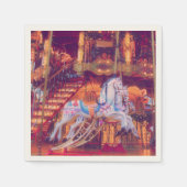 Serviette En Papier rêve d'enfance - vieux cheval carrousel (Devant)