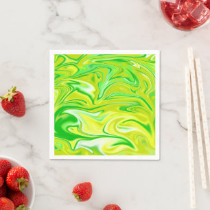 Serviette En Papier "Rêve Menthe: Les Douces Volutes de Marbre Vert"