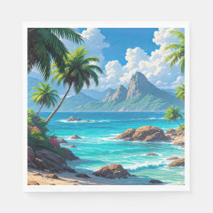 Serviette En Papier Rêve, Paradis Tropical,