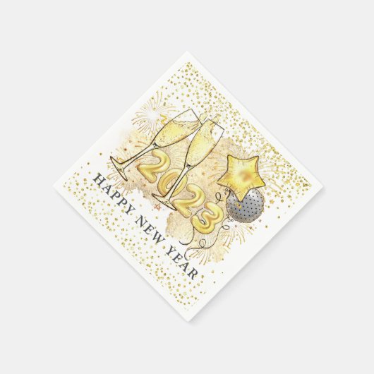 Serviette En Papier Réveillon 2023 Parties scintillant des Ballons Cha (Coin)